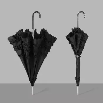 Мужской винтажный черный кружевной зонт JPZYLFKZL