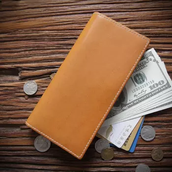 Мужской винтажный кошелек из 100% натуральной воловьей кожи, Длинный складной клатч ручной работы, мужской кошелек, кошелек с держателем для карт