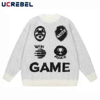 Мужской Жаккардовый Пуловер с длинным рукавом и круглым вырезом