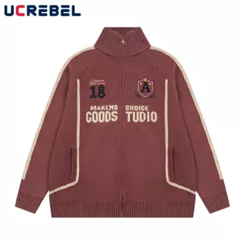 Мужской Жаккардовый свитер с буквенным принтом, с длинным рукавом