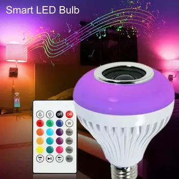Музыкальная светодиодная лампочка homyl E27 RGB