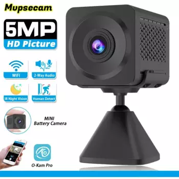 Mvpsecam 5-мегапиксельная Wi-Fi мини-камера с аккумулятором, цветное ночное видение, беспроводные IP-камеры видеонаблюдения HD, умный дом, Радионяня