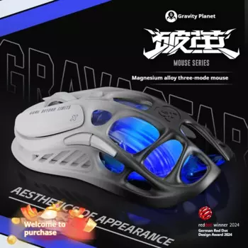 Мышь Gravity Planet Breaking, магниевый сплав, полая беспроводная проводная 2,4 г, Bluetooth-клавиатура для киберспортивных игр Paw3395 Gravastar
