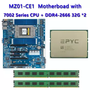 MZ01-CE1 REV2.X Материнская плата +EPYC 7F72 7F52 7F32 7H12 7742 7402P 7702P 7662 7642 7552 7542 7532 7502P Процессор 64 ГБ DDR4 3200 МГц ОЗУ