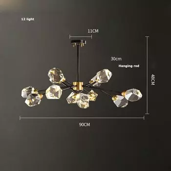MZISOSOD Скандинавская хрустальная люстра черная золотая LED