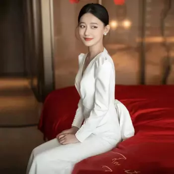 N44French, атласное свадебное платье с длинным рукавом, новинка 2024