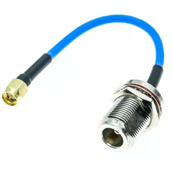 N женский разъем перегородка к SMA Штекерный разъем RG405 RG-405 полугибкий коаксиальный кабель. 086 "50 Ом синий