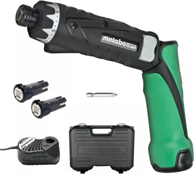 Набор аккумуляторных отверток Metabo HPT, 3,6 В, набор прецизионных отверток с футляром, 2 литий-ионных аккумулятора, зарядное устройство и бита, сцепление 21