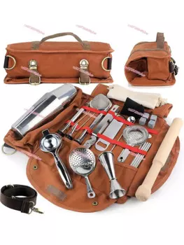 Набор бармена Бар Винный набор Сумка Холст Сумка для инструментов Коктейльный шейкер Портативная сумка-багги