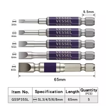Набор бит для отвертки VESSEL GS35
