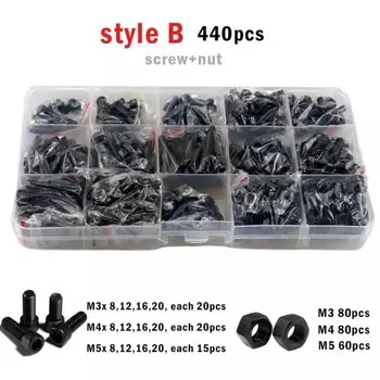 Набор болтов ZONSANTA DIN912 черные 1140 шт.