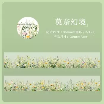 Набор цветочных лент Васи, ПЭТ-ленты васи для журналов, наклейки, принадлежности для скрапбукинга, планировщик, журналы, художественные ремесла