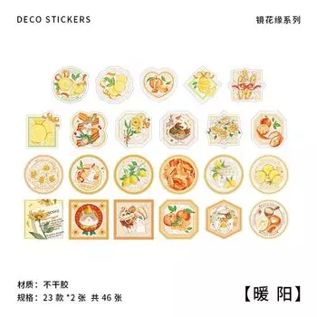 Набор декоративных наклеек Mengtai "Цветы и кошки"