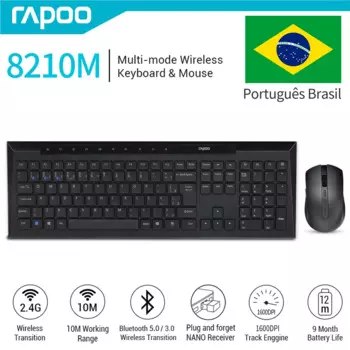 Набор для мыши и клавиатуры Rapoo, 8210 м, с мультимедийными клавишами