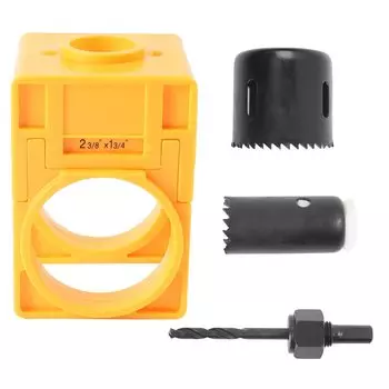 Набор для установки дверного замка 1-3/8 дюйма-1-3/4 дюйма с направляющим шаблоном, Набор пил для отверстий дверного замка идеально подходит для деревянных дверей