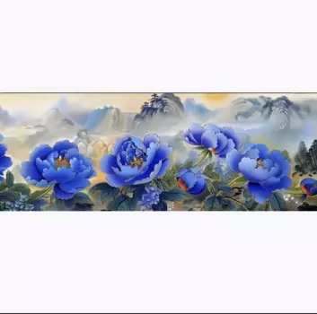 Набор для вышивки «сделай сам» из синих цветов, 9 карат, 300x100 см