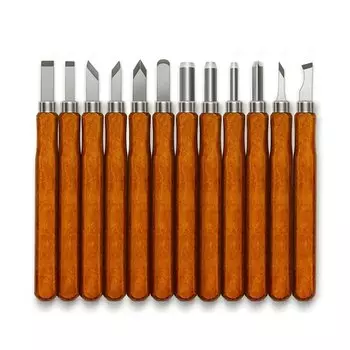 Набор долот для резьбы по дереву LETIITTGOO, углеродистая сталь, 12 шт.