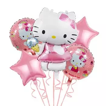 Набор фольгированных шаров Hello Kitty розового цвета MINISO