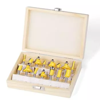 Набор фрез LETIITTGOO 15 шт., твердосплавные, 1/4", для дерева