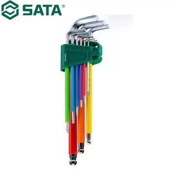 Набор гаечных ключей SATA 09101CH Rainbow Series, 9 шт., сверхдлинная Шестигранная головка, высокая твердость, износостойкость, долговечность