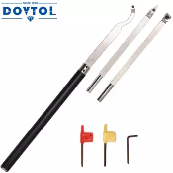 Набор инструментов для токарной обработки древесины 4pcs Lathe Rougher Detailer Swan Neck Mini Hollower и алюминиевого сплава ручка AT03 карбида опрокинута