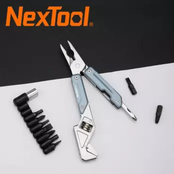 Набор инструментов NexTool 8 в 1 для повседневного использования, регулируемый гаечный ключ W2, карманный Мультитул, Набор отверток, насадки, плоскогубцы, складной нож, пилка