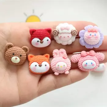 Набор из 10 фигурок из смолы с кроликом и медведем