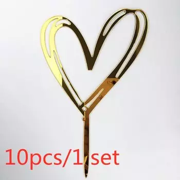 Набор из 10 золотых декоративных топперов для торта Wohltao