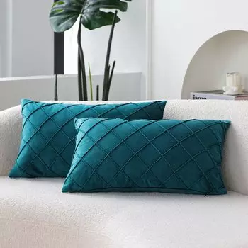 Набор из 2 декоративных наволочек CANIRICA, гладкокрашенные, полиэстер