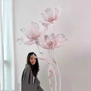 Набор искусственных цветов маков LINANUO, 3 штуки