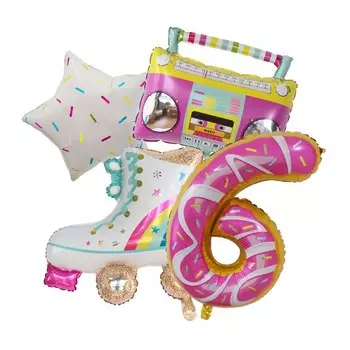 Набор из 4 фольгированных шаров в виде роликовых коньков Disney