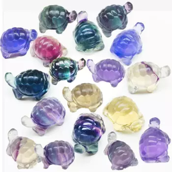 Набор из 5 декоративных когтей-черепах из флюорита AierCrystal