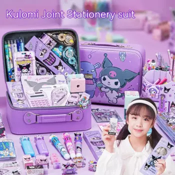 Набор канцтоваров Sanrio Kulomi, Подарочная коробка, школьные принадлежности, мультяшный школьный подарок на церемонию открытия, рождественский подарок для студентов