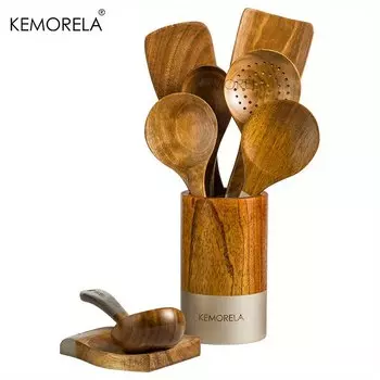Набор кухонных инструментов KEMORELA из дерева акации