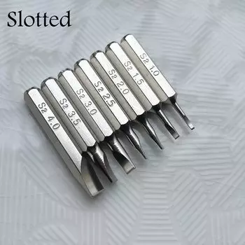 Набор магнитных шлицевых бит NoEnName_Null 1.0/1.5/2.0/2.5/3.0/3.5/4.0 мм