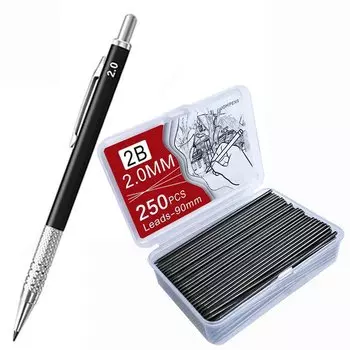 Набор Металлических Механических Карандашей Со Стержнями Большой Емкости 0,3–2,0 Мм Для Письма