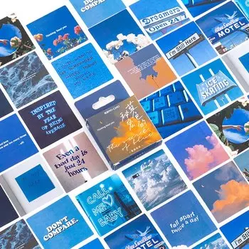 Набор мини-наклеек Mengtai синие