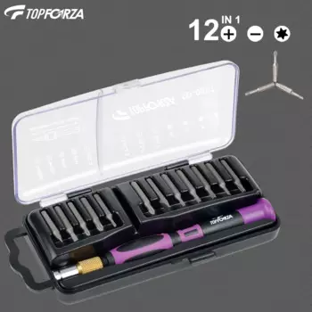 Набор многофункциональных прецизионных отверток TOPFORZA 12 в 1, набор ручных инструментов для ремонта бытовой техники «сделай сам», Набор очков, инструмент для разборки телефона и ПК
