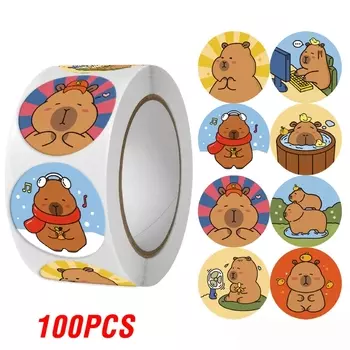 Набор наклеек "Капибара", спасибо, 100-500 шт