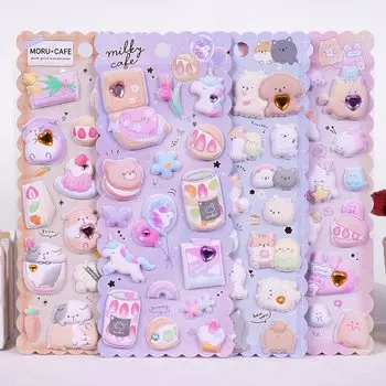 Набор наклеек Kawaii 3D животные для скрапбукинга