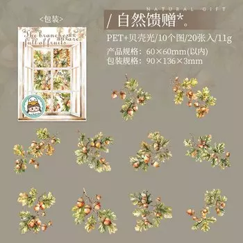 Набор наклеек Mengtai "Фруктовые ветви"