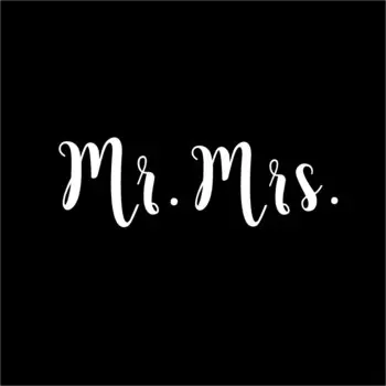 Набор наклеек "Mr and Mrs" для бокалов