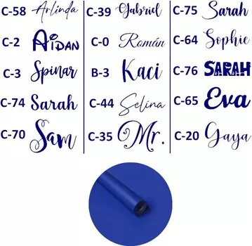 Набор наклеек с именем, розовый золото, черный, 4 шт.
