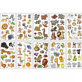 Набор наклеек с татуировками животных Cyuan