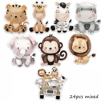 Набор наклеек животные 24 шт.