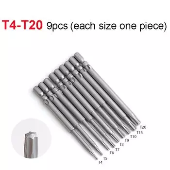 Набор отверток Torx Paowuxian 10 шт. S2 сталь 60 мм