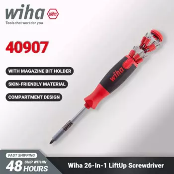 Набор отверток Wiha 40907 LiftUp 26 в 1 с 13 двойными насадками держатель для магнитных бит смешанный с двухрядным зажимом мягкая отделка ручка