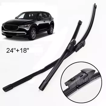 Набор передних стеклоочистителей для Mazda CX-5 KF 2017-2023, дворники для лобового стекла, задние ворота, щетки для окон 24, 18 дюймов