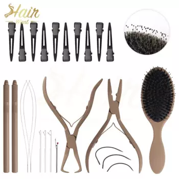 Набор плоскогубцев для наращивания волос Hair Want для плоскогубцев Microlink, инструменты-петли с иглой для вязания крючком, щетки для наращивания утка