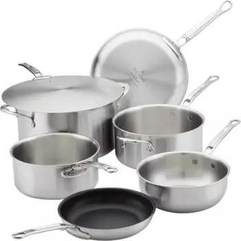 Набор посуды Hestan из нержавеющей стали, подходящий для индукционных плит, набор посуды для кухни, столовой, бара